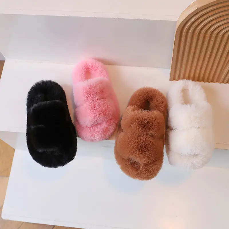 Children's Home Non-slip Word Cotton Slippers