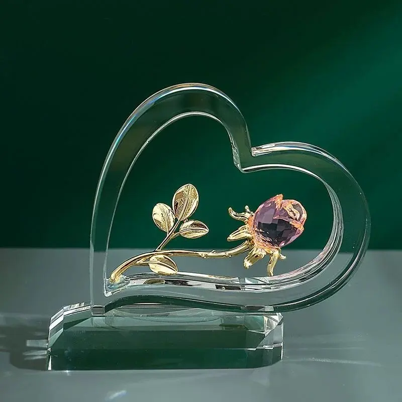 Home Valentine's Day Rose Heart-shaped Ornaments