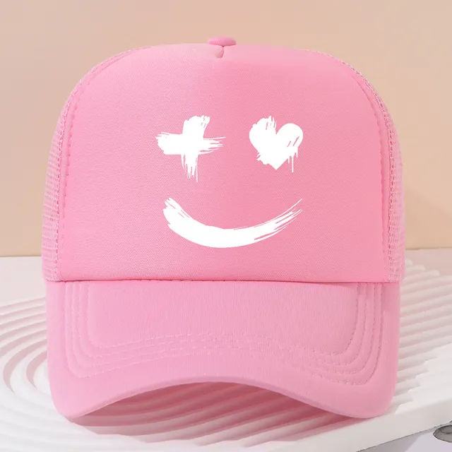 Face Peaked Cap Sunshade Baseball Cap Outdoor Riding Printing Pink - Shop at LoveMi