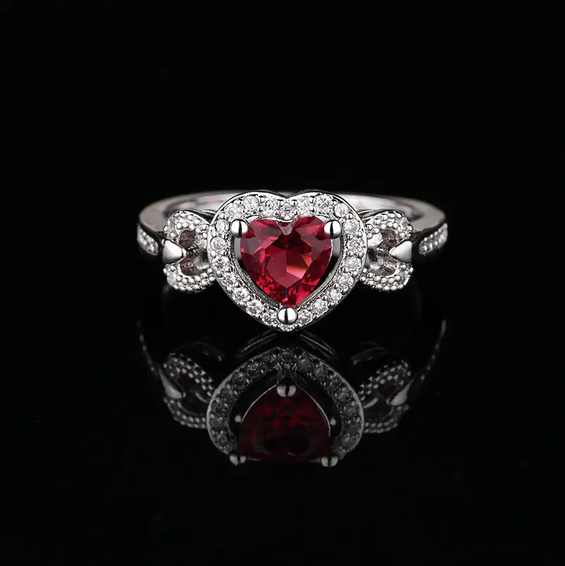 Women's Red Heart-shaped Wedding Ring Personalized Bracelet