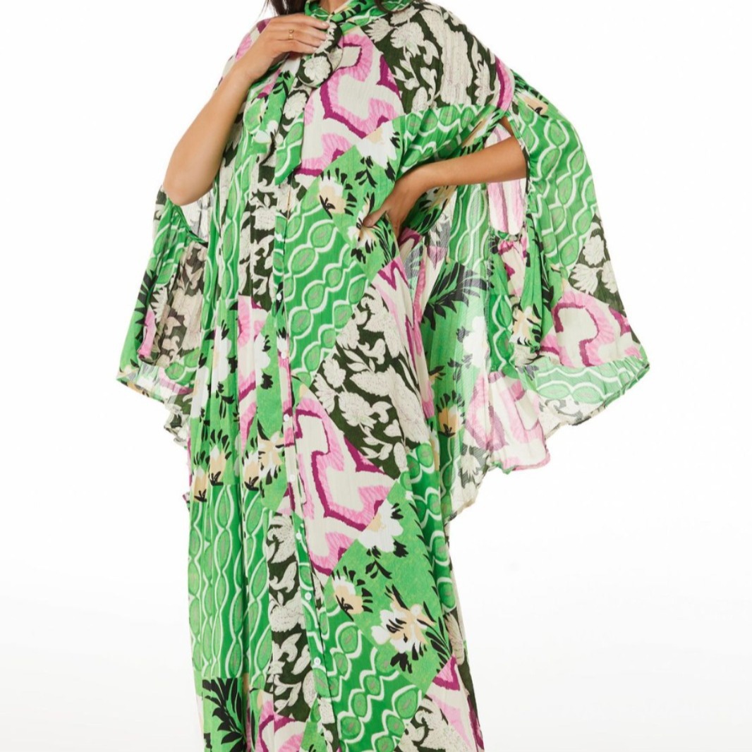 Early Spring Shawl Two-way Wear With Belt Shirt Dress