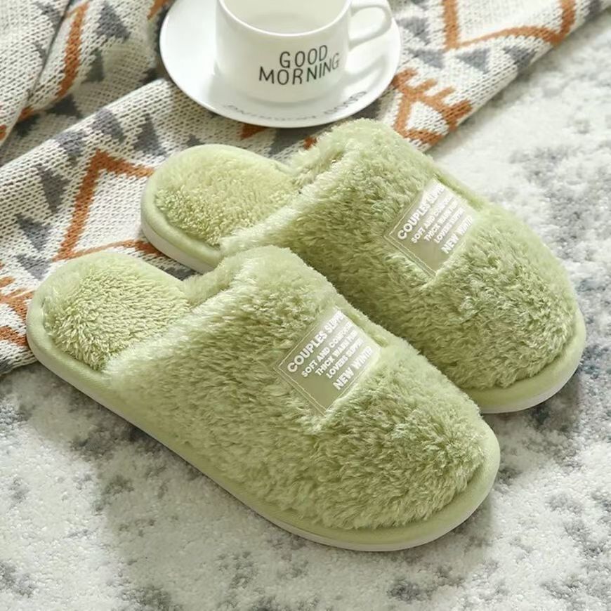 Home Cotton Slippers Floor Slippers Winter Indoor Warm Quiet Slippers