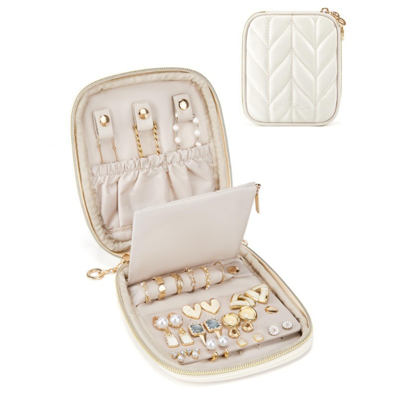Mini Leather Jewelry Organizer Light Luxury
