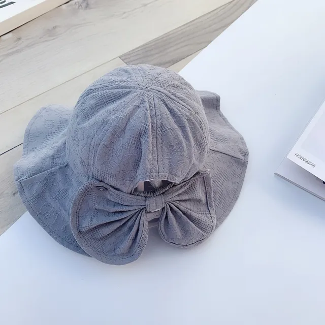 Girls' Fashion Solid Color Big Brim Sun proof Hat Gray - Shop at LoveMi