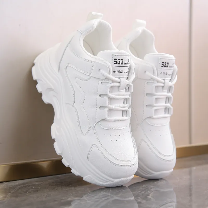 All-matching Small Thick Bottom Breathable Casual Sneaker - White