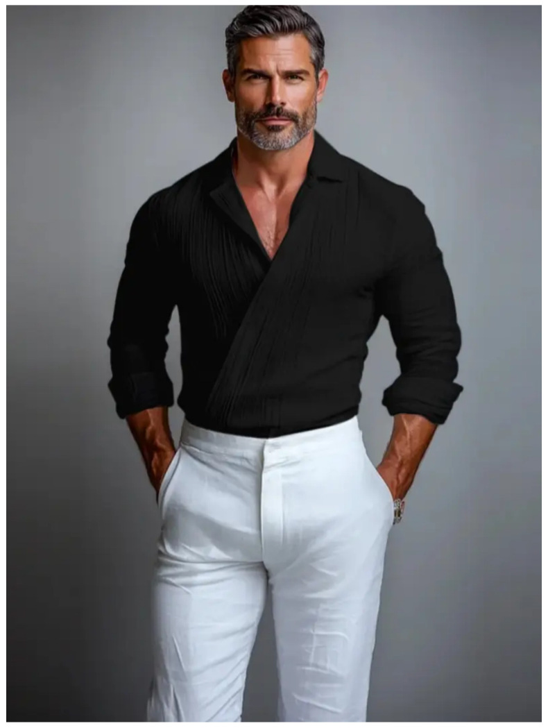 Business-Casual American-Style Long-Sleeve Mens Shirt Business-Casual American-Style Long-Sleeve Mens Shirt