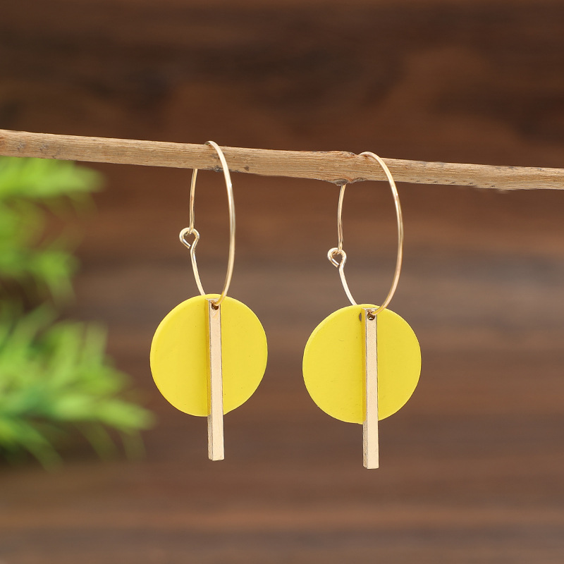 Retro-style Elegant Round Patchwork Long Alloy Fashion Earrings