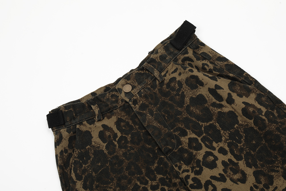 Fashion Personality Leopard Jeans Men's Overalls