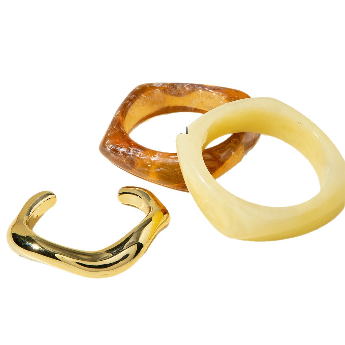 Exaggerated, Irregular, Semi-transparent Wide Bracelet