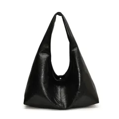 All-match Retro Tote Bag High-grade Large Capacity Underarm Women's Bag - Black - View 1