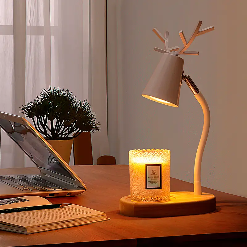 Solid Wood Bedroom Bedside Decoration Timing Dimmable Table Lamp