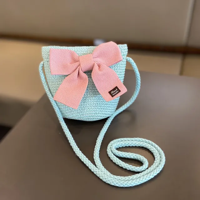 Girls Summer New Straw Hat Bag Set Lake Blue Bag - Shop at LoveMi