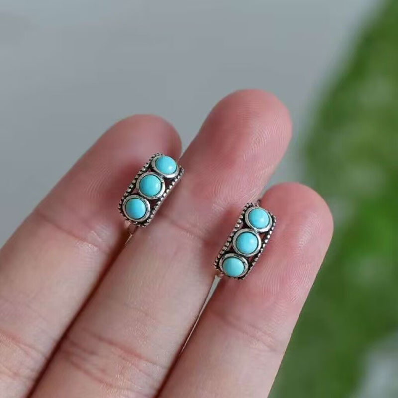 Neutral-Style Couple Earrings Imitating Natural Turquoise