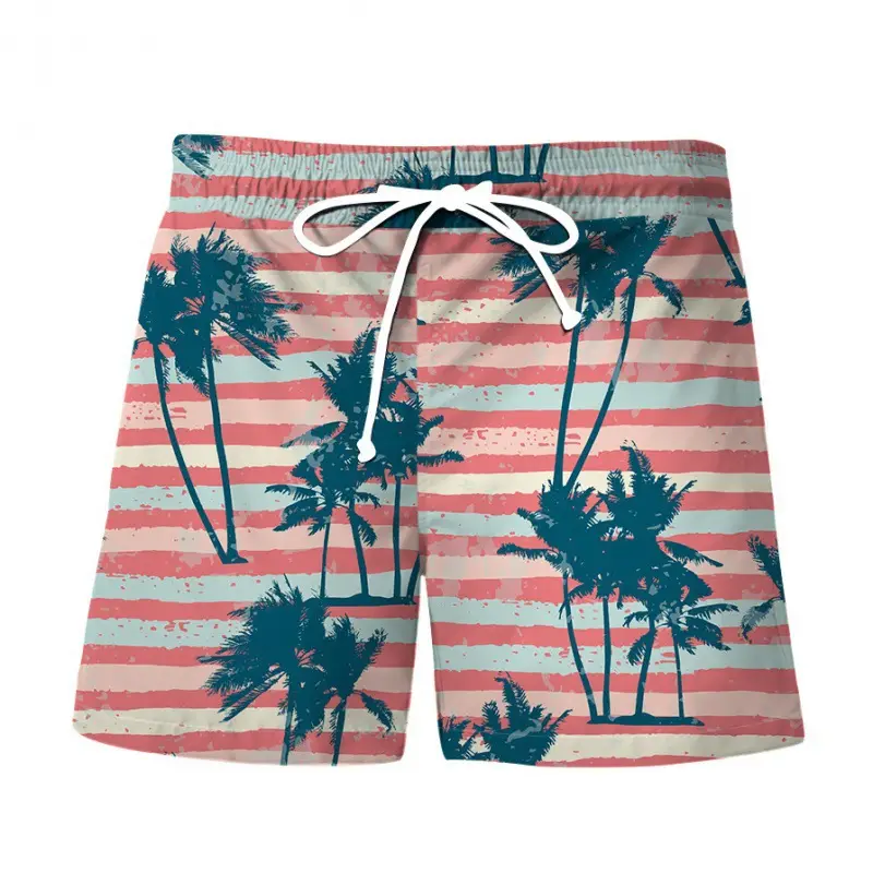 3D Digital Printing Shorts Men's Hawaiian Wind Beach Pants