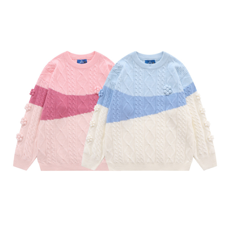 Women's Loose Hemp Pattern Knitwear Top