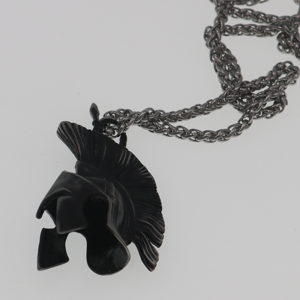 Aoding Helmet Alloy Pendant Viking Totem Men's Personality Retro Necklace Indian Ornament