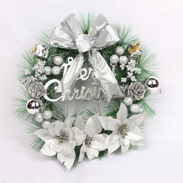 New Year Decoration Garland Christmas Decorations Garland Door Frame Window Pendant 40Cm Silver - Shop at LoveMi