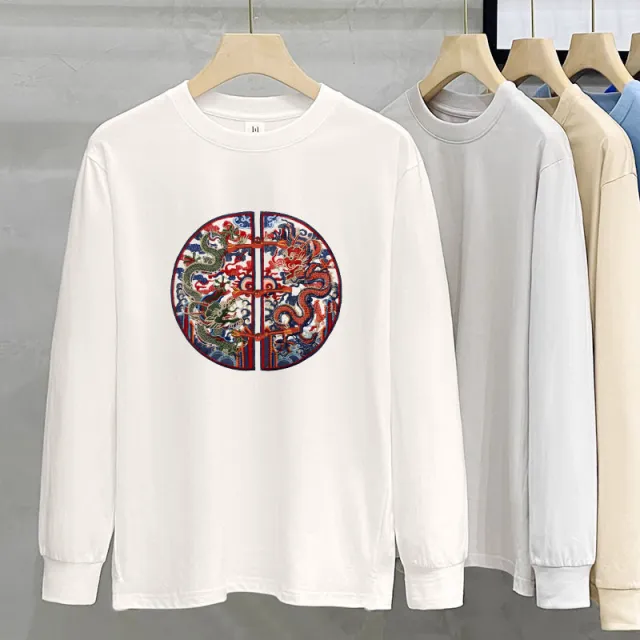 230g Heavy Cotton Long sleeved T shirt For Women National Tide Phoenix - Shop at LoveMi