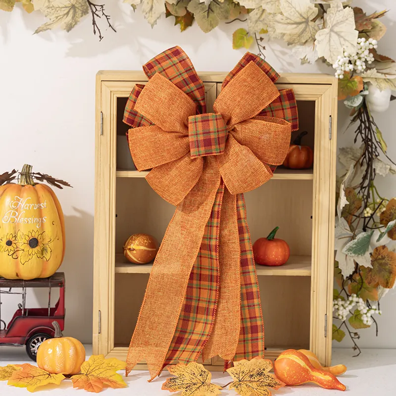 Thanksgiving Decoration Supplies Home Front With Pendant Harvest Season - Thanksgiving Bow C