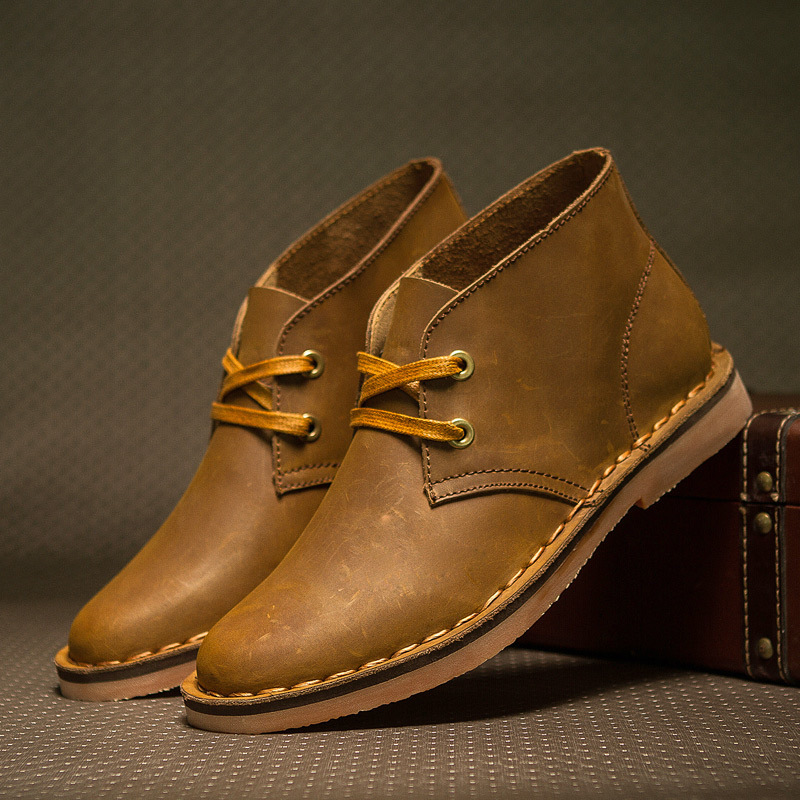 Second-layer Crazy Horse Leather Desert Boots Cross-border Vintage Mens Leather Boots