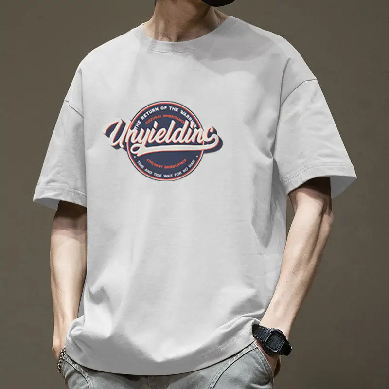 Men's Cotton Ins Round Neck Loose Top T-shirt