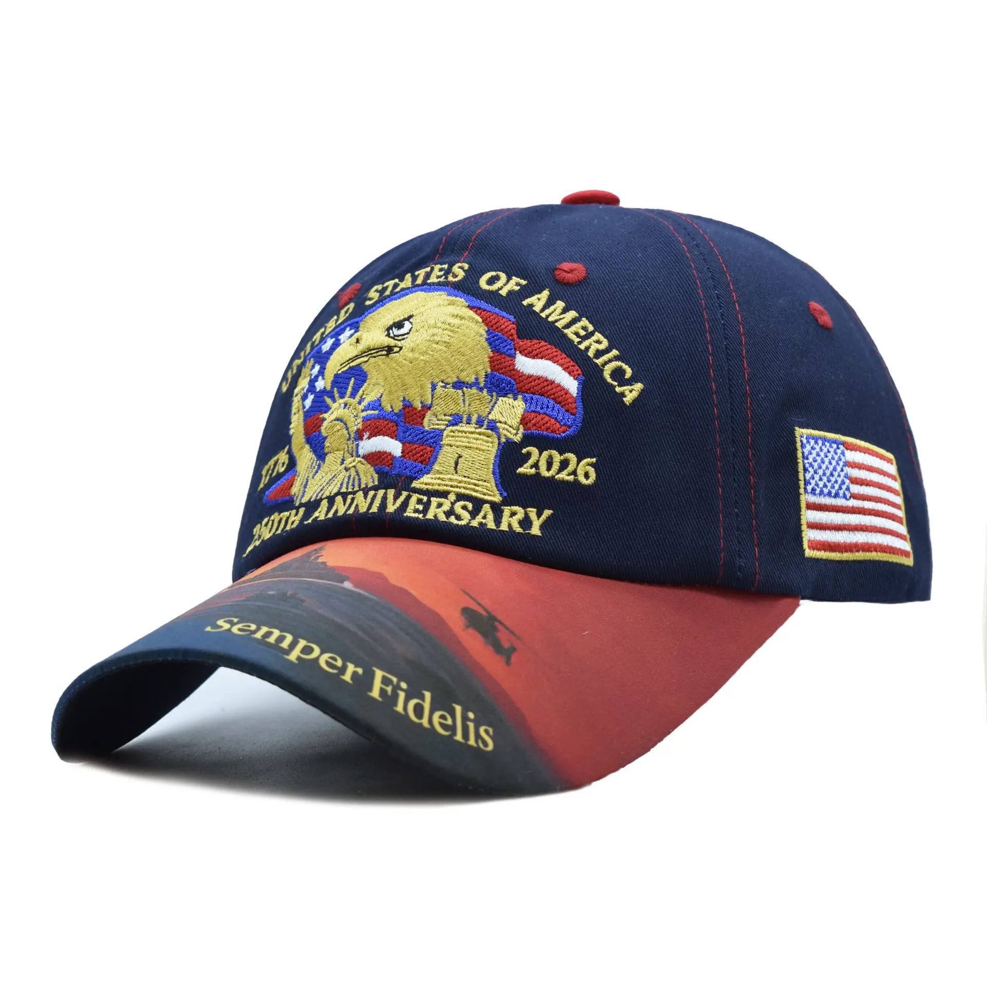 Digital-print Eagle-head Embroidery Baseball Cap Sun Visor