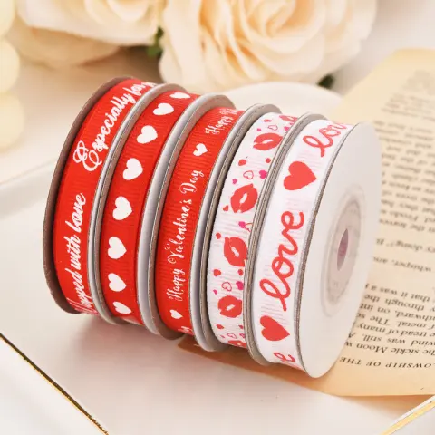 Packing Ribbon Love Pattern Flowers Wedding Celebration Decoration