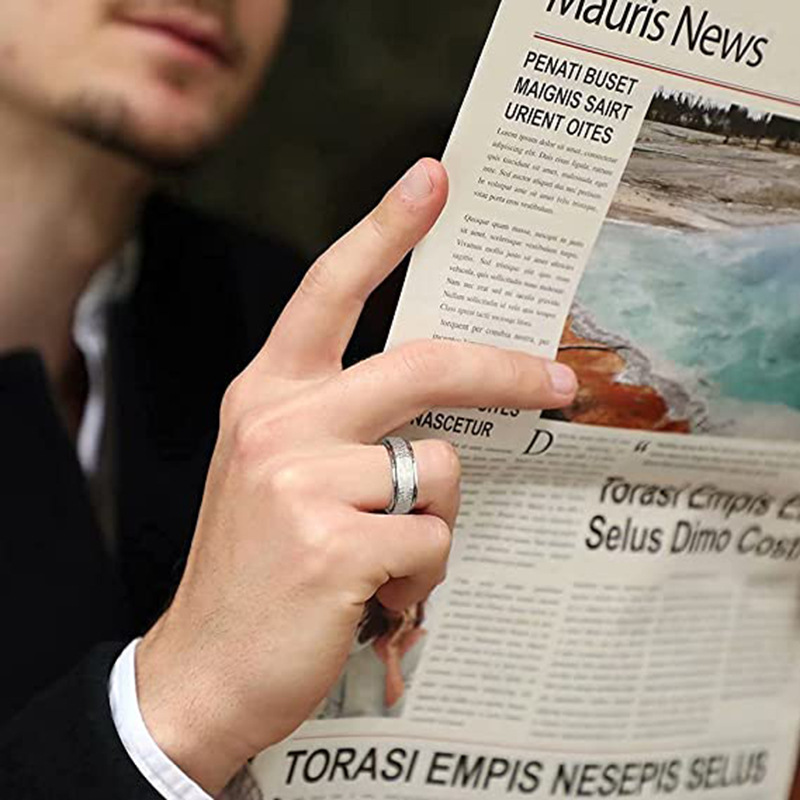 Self-motivated Inspirational Text Titanium Steel Rotatable Ring