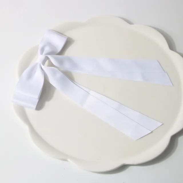 Bow Spring Clip Hairpin Sweet Double Large Ribbon Hairpin Long Ribbon Hair Accessories White - Shop at LoveMi