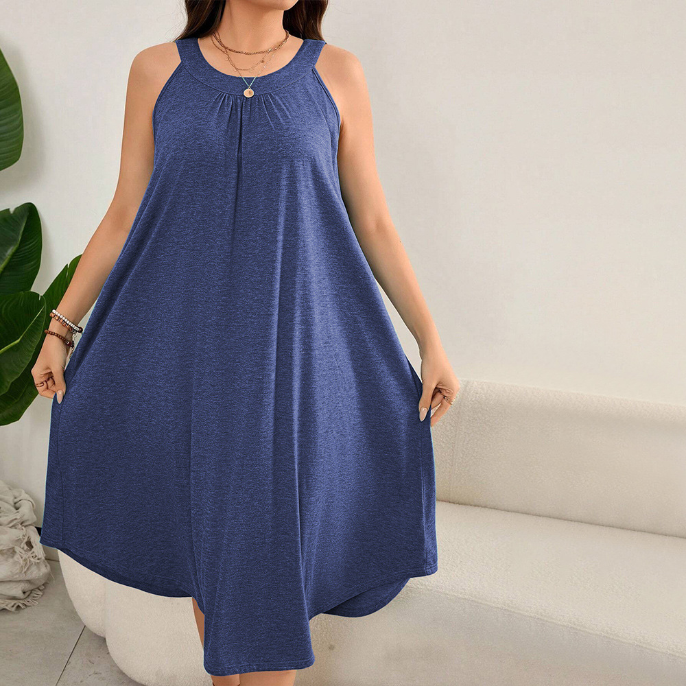 Seaside Vacation Style Casual Temperament Dress Blue - Shop at LoveMi