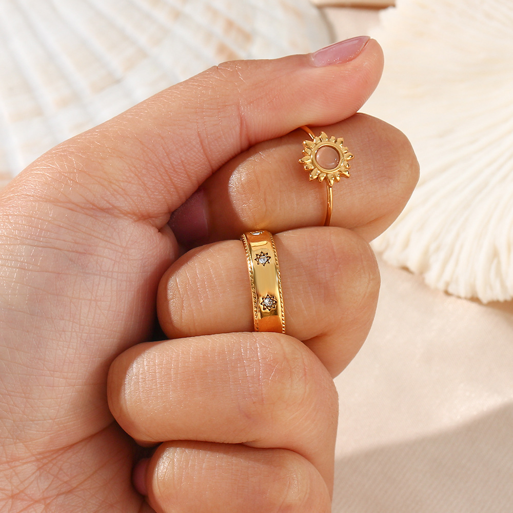 Stainless Steel Plated 18K Zircon XINGX Ring