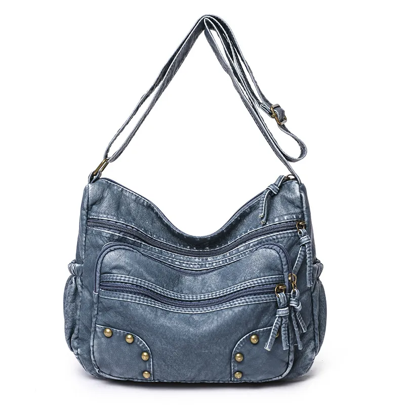 Women's Fashion Simple Large Capacity Crossbody Shoulder Bag - Blue