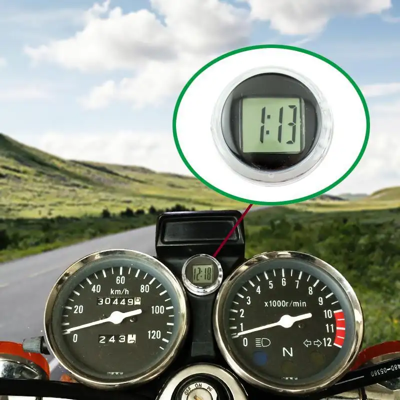 Motorcycle Car Electronic Clock Mini Outdoor Waterproof