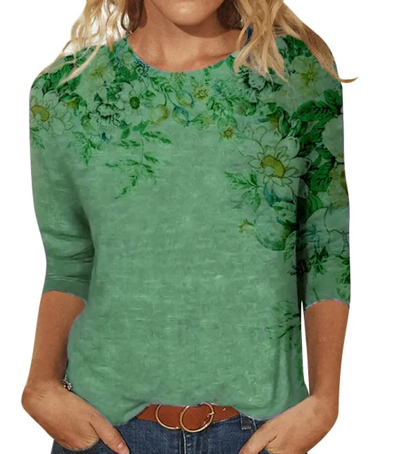 3d Digital Printing European And American Round Neck Pullover T-shirt - Txcj2008-Xl