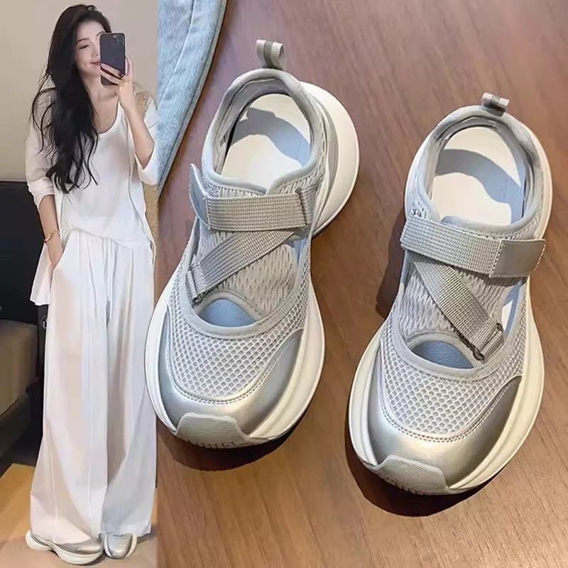 Summer Outdoor Chunky-sole Hollowed-out Breathable Dad Shoes