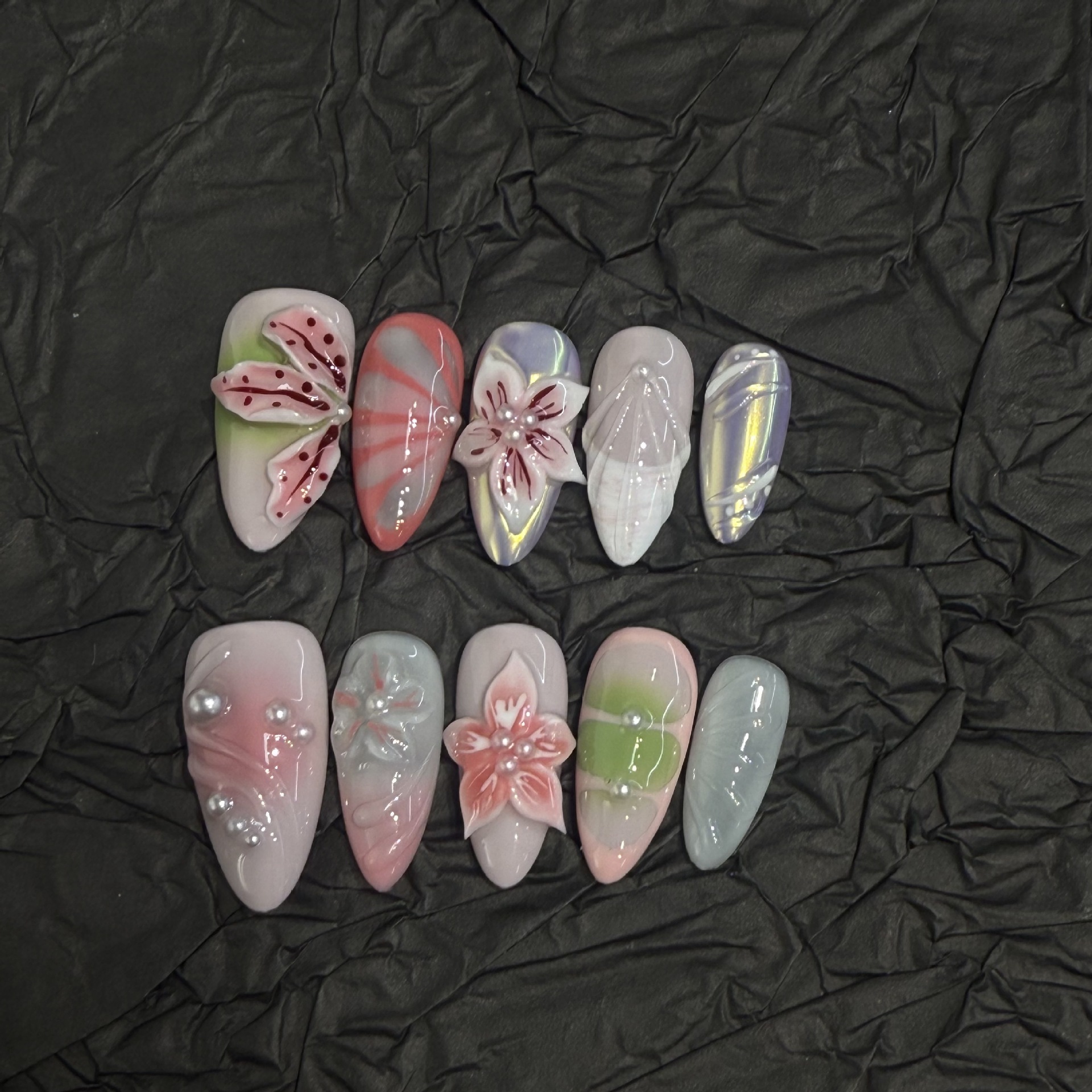 Custom-carved Purely Handmade Wearable Nails