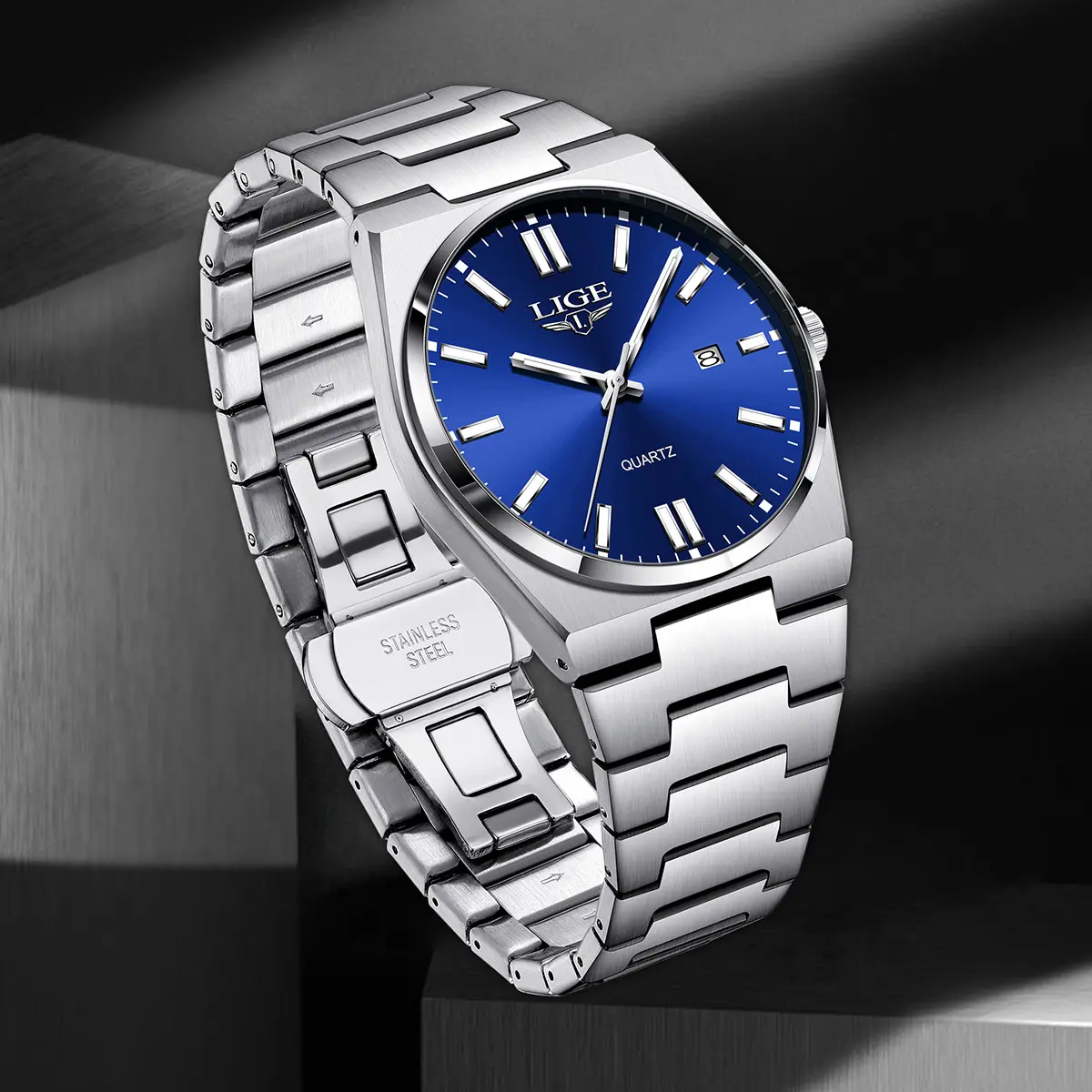 Waterproof Luminous Quartz Multi-function Calendar Wristwatch