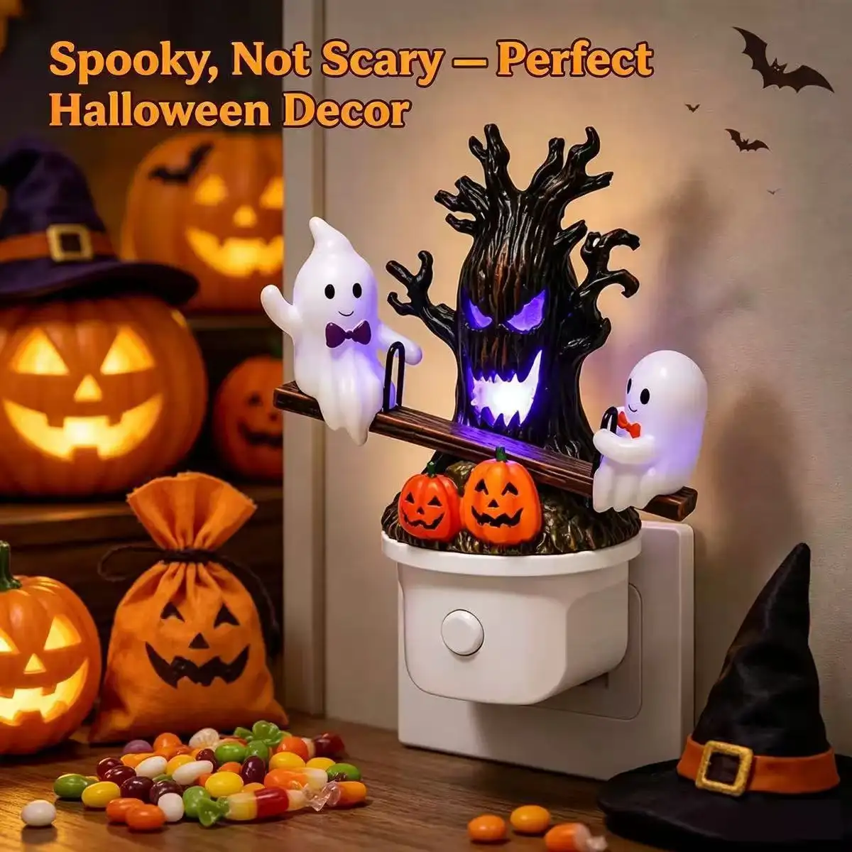Resin Decorative Night Light Swing Ghost
