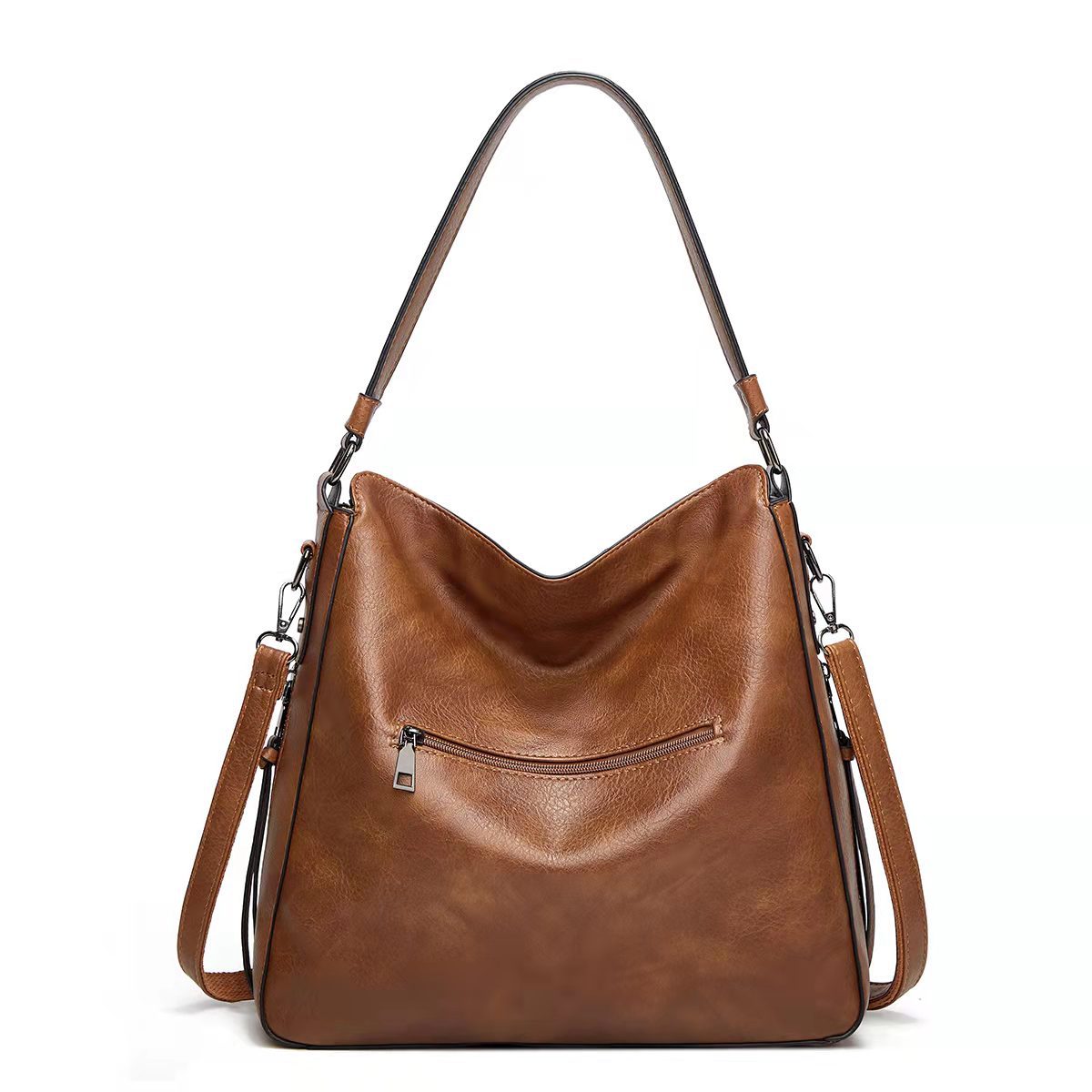 Title 7, One Shoulder Vintage Tote Bag in Soft Leather T...