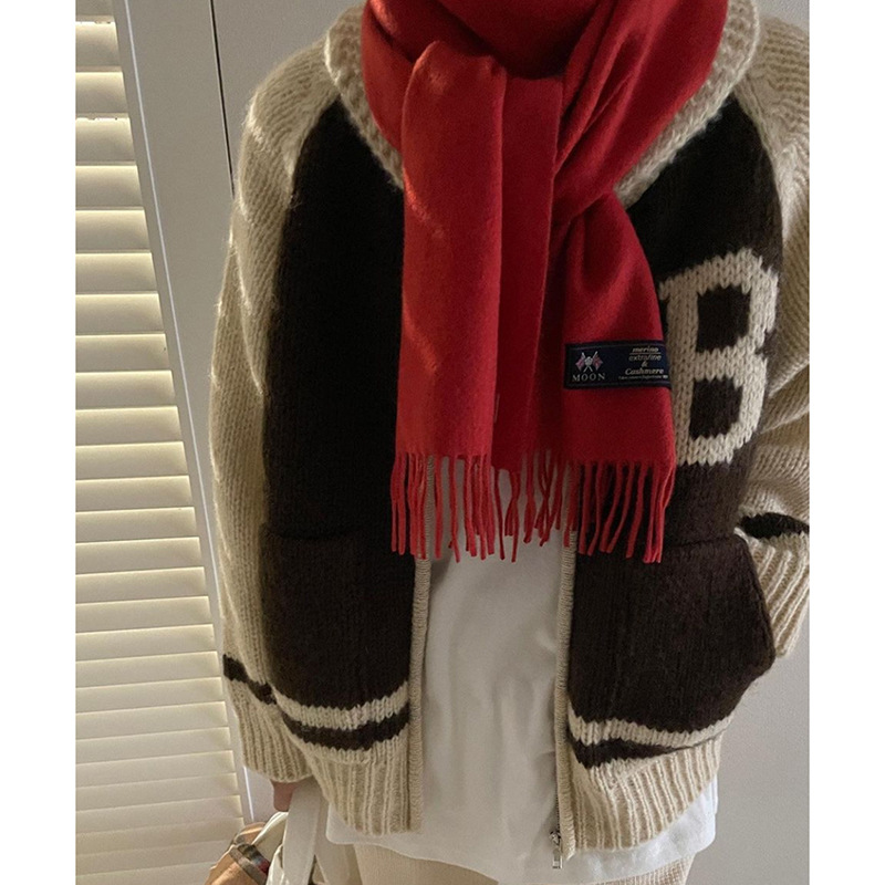 Lapel Embroidery Letter Design Loose All match Long sleeved Knitted Sweater Black - Shop at LoveMi