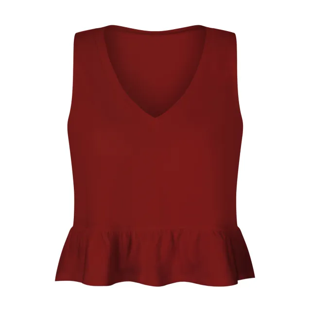 Women's Fashion Casual V neck Ruffled Small Tank Top Gsba004 - Shop at LoveMi