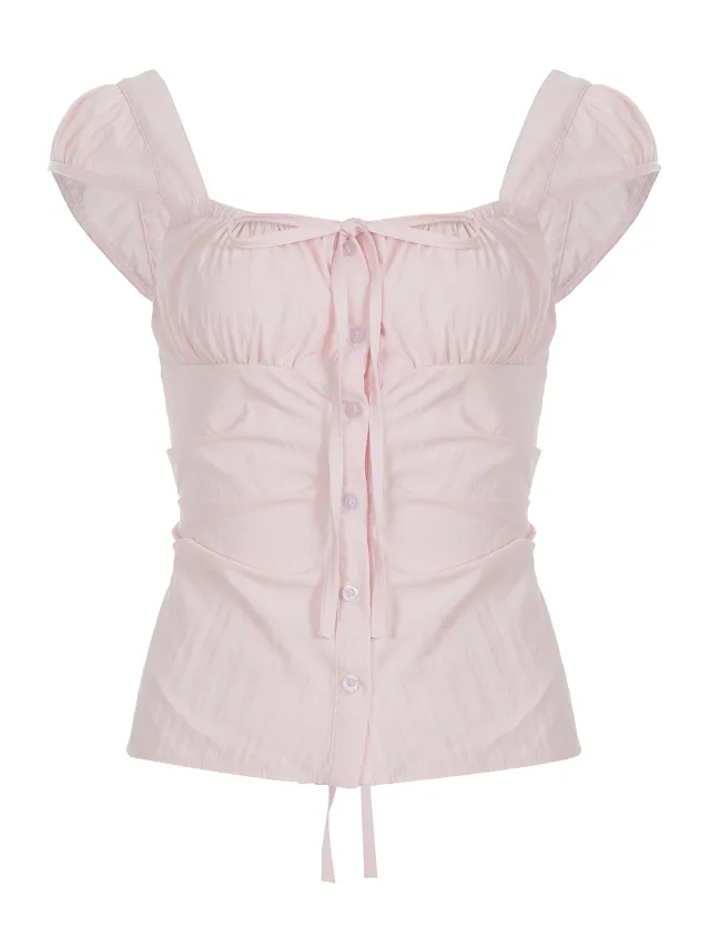 Sweetheart Age reducing Square Collar Slimming Top Red - Shop at LoveMi