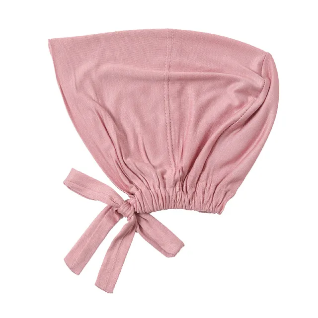 New Elastic Elastic Lace up Ethnic Headscarf Chemotherapy Base Hat 9 Pink Color - Shop at LoveMi