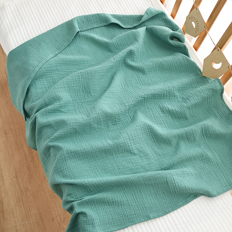 Solid-color Double-layer Pure Cotton Gauze Swaddle Blanket For Babies