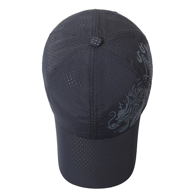 Hat Men's Chinese Style Printed Dragon Baseball Cap Polyester - Image 3