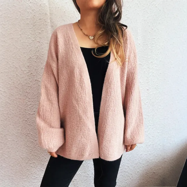 Casual V neck Autumn And Winter Loose Street Style Cardigan Sweater Pink - Shop at LoveMi
