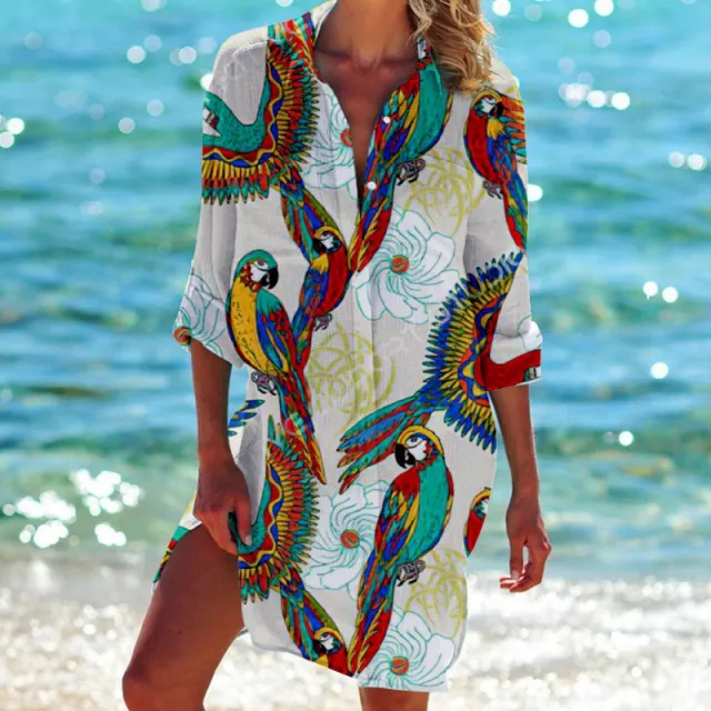 Women's Bird and flower Painting Printed Bikini Shirt Nt20Ksx1633 4Xl - Shop at LoveMi