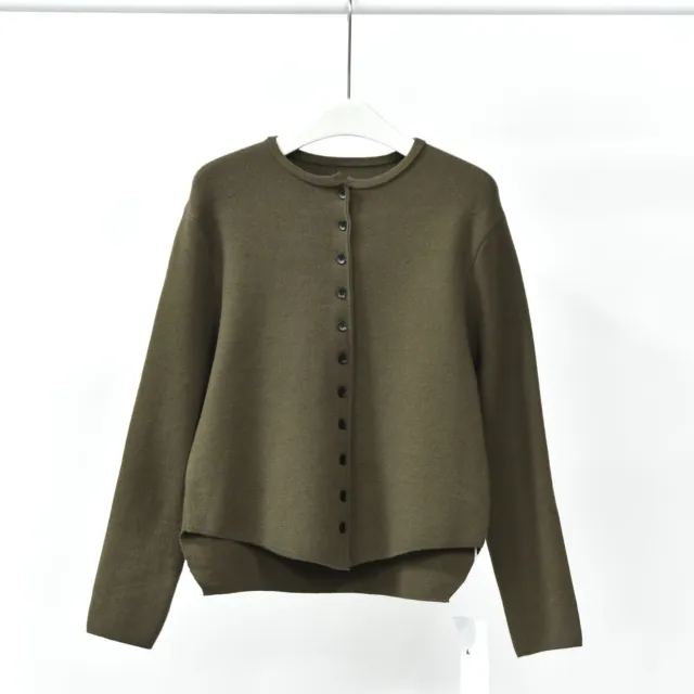 Women's Versatile Curved Hem Slimming Sweater Army Green - Shop at LoveMi