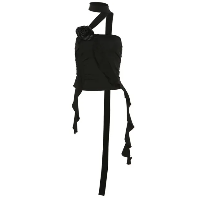 Fashion Women's Wear Off shoulder Slim Fit Ruffled Top Black - Shop at LoveMi