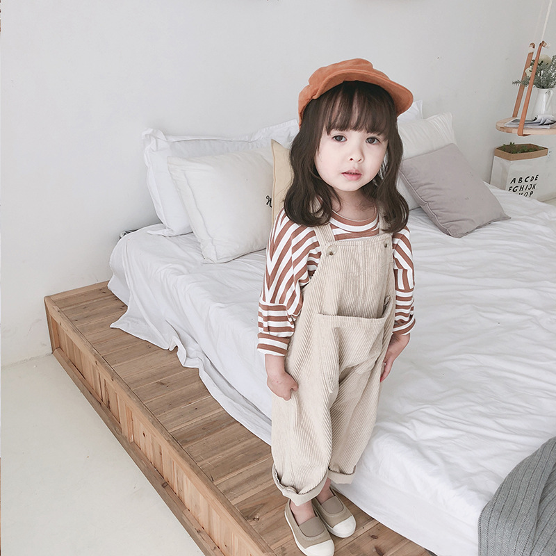 Title 7, Girls Korean Childrens Clothing Corduroy Strap...